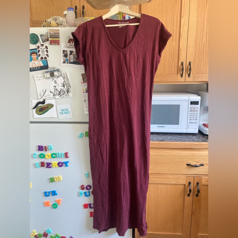 pact maroon maxi dress - size medium